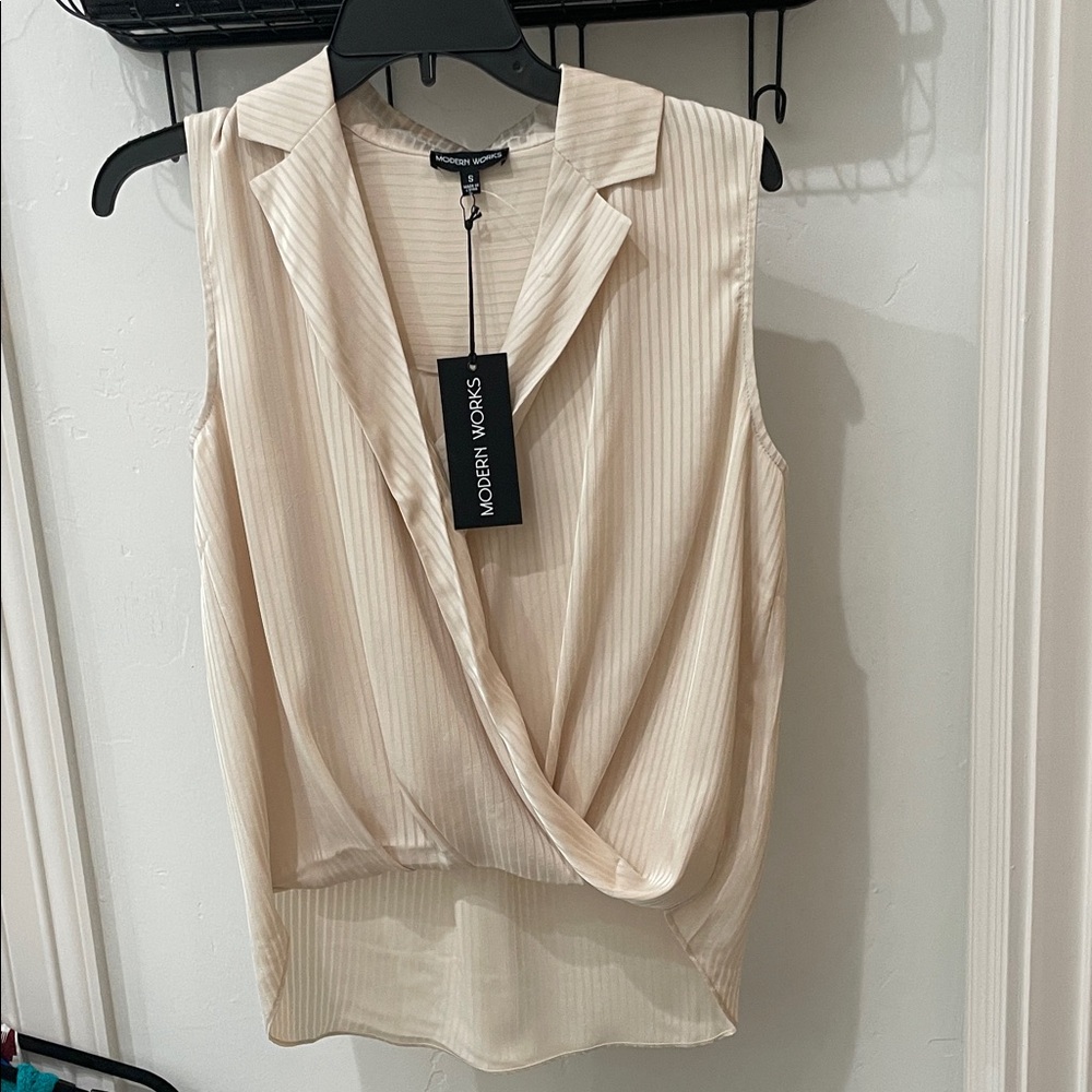 Cream Sleeveless Top